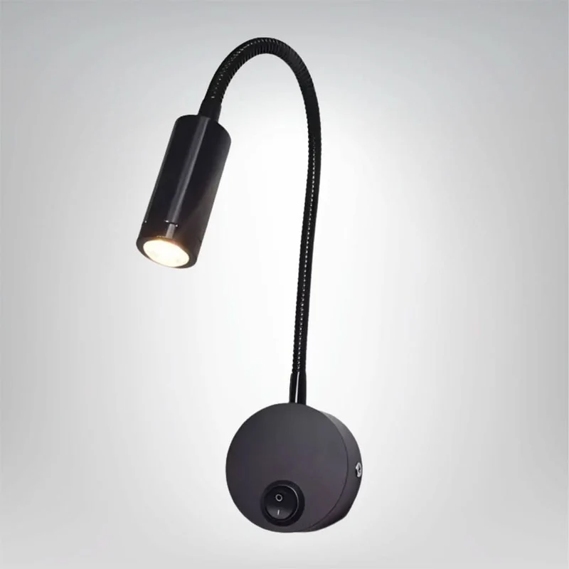 Skanto | Kabellose LED-Wandleuchte mit flexiblem Arm in Schwarz