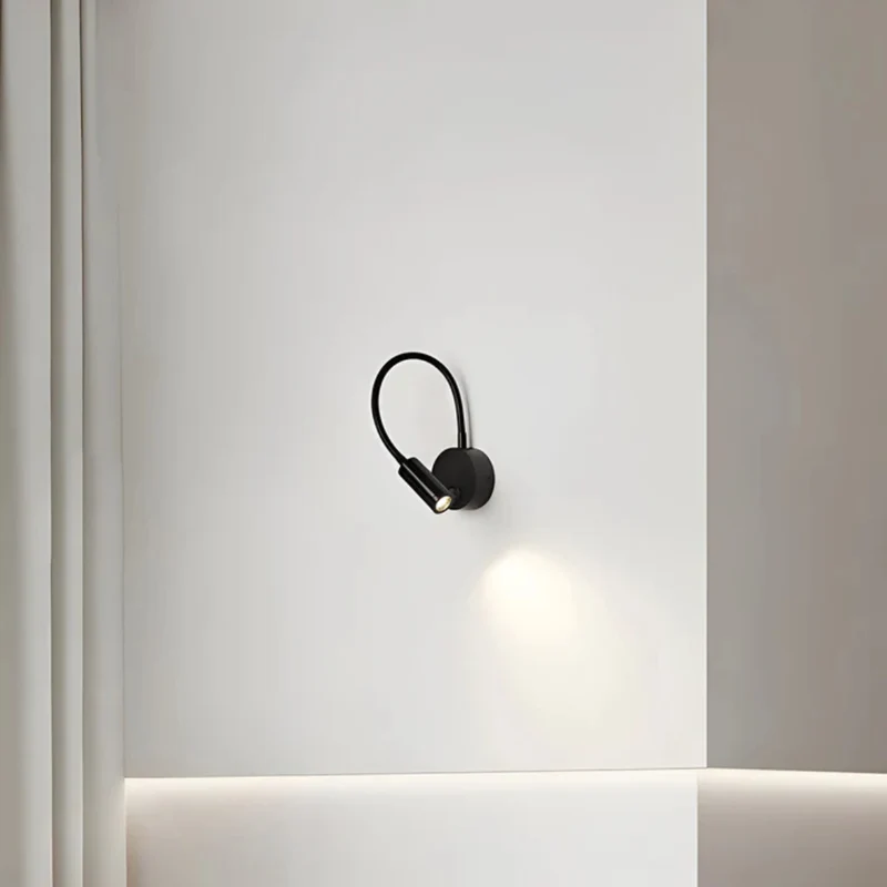 Skanto | Kabellose LED-Wandleuchte mit flexiblem Arm in Schwarz