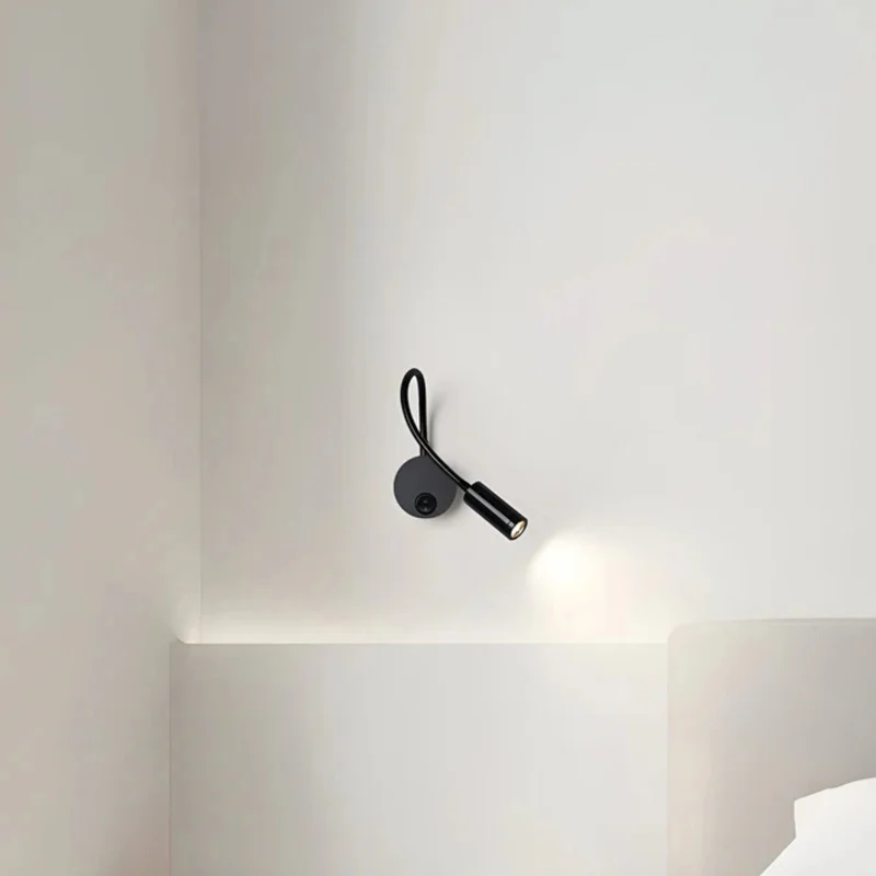 Skanto | Kabellose LED-Wandleuchte mit flexiblem Arm in Schwarz