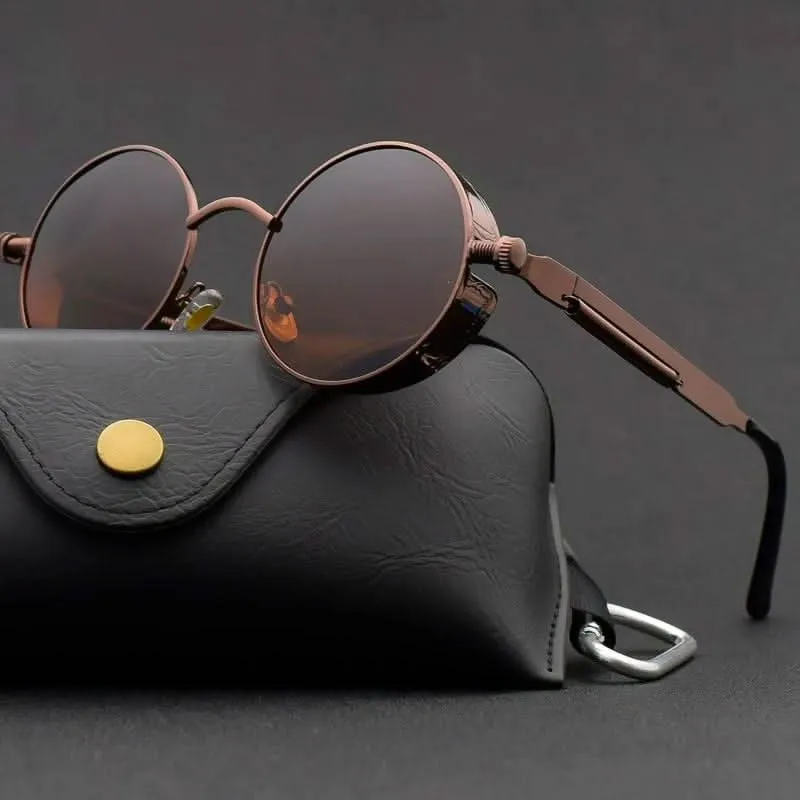 Skanto | Vintage Runde Steampunk Sonnenbrille Polaroid UV400