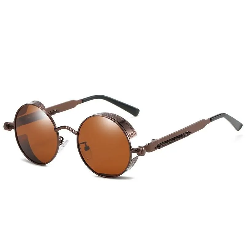 Skanto | Vintage Runde Steampunk Sonnenbrille Polaroid UV400
