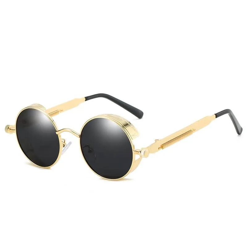 Skanto | Vintage Runde Steampunk Sonnenbrille Polaroid UV400