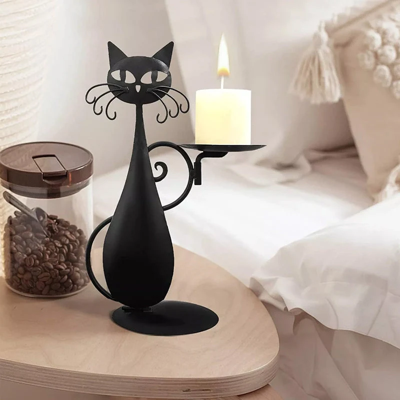 Kerzenhalter Schwarze Katze | Skanto