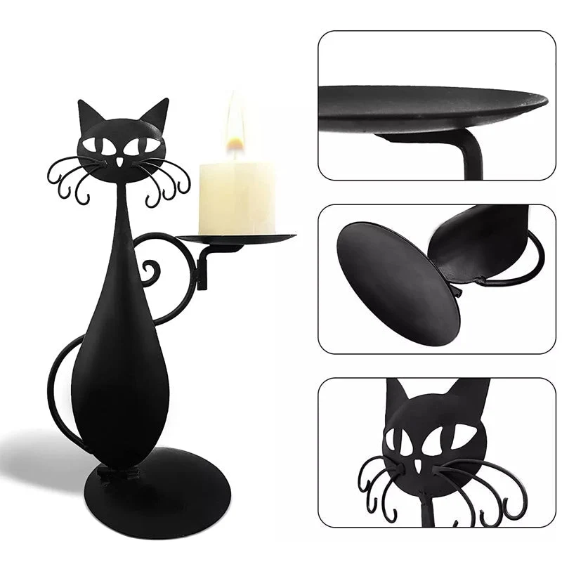 Kerzenhalter Schwarze Katze | Skanto