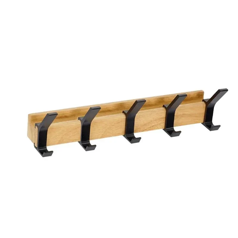 Skanto | Nordische Wandgarderobe mit beweglichen Haken – Schwarz