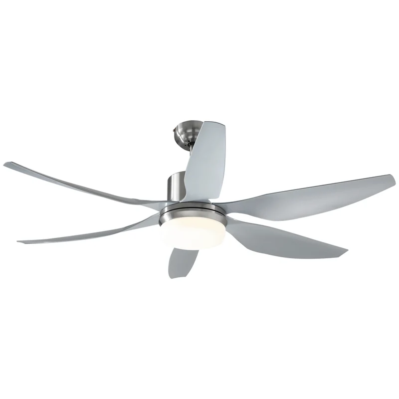 Easycomfort Ventilatore da Soffitto con Luce LED e Telecomando Incluso, 6 Velocità, Silenzioso e Reversibile, ?132x43cm