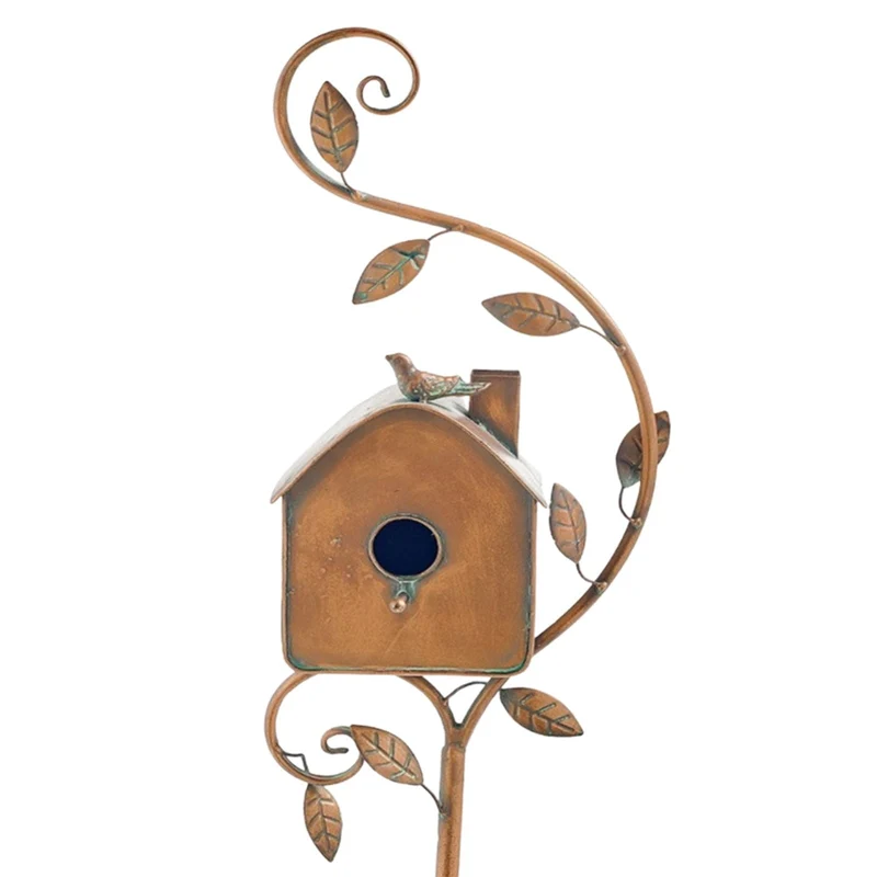 Skanto | Vogelhaus aus Metallkunst auf Gartenstecker