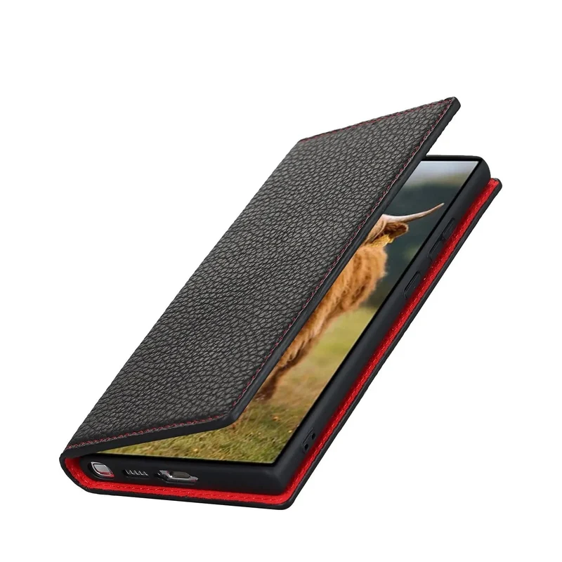 Echtleder-Brieftaschenhülle für Samsung Galaxy S23 Ultra Skanto