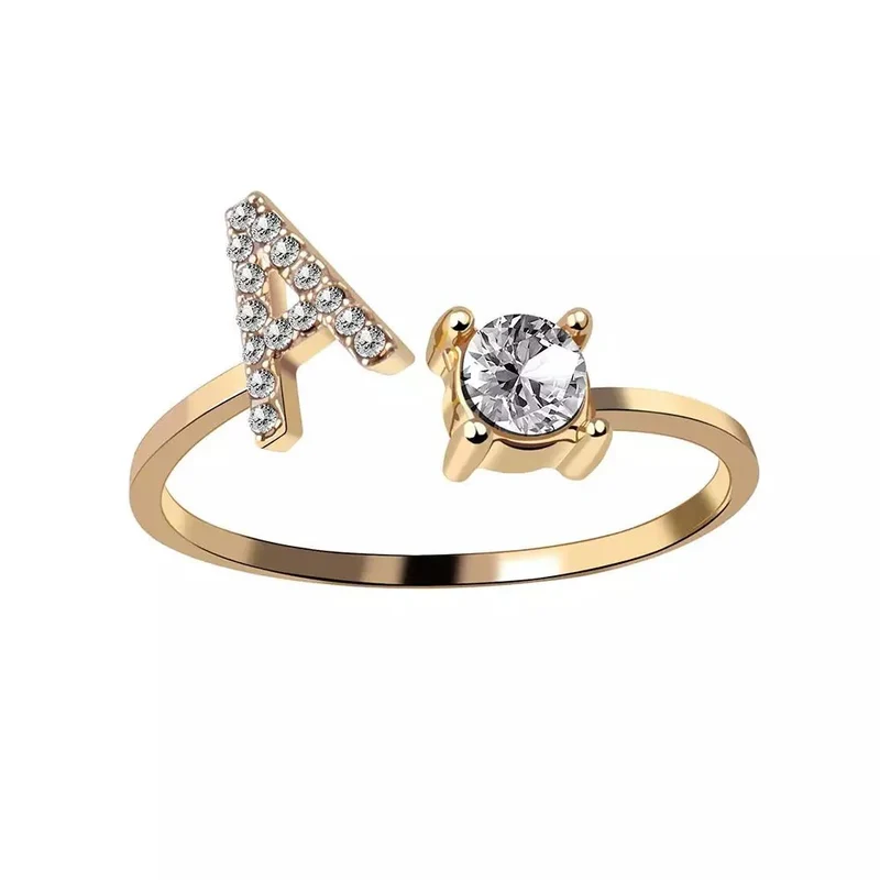Skanto | Verstellbarer zarter Diamant-Initialenring