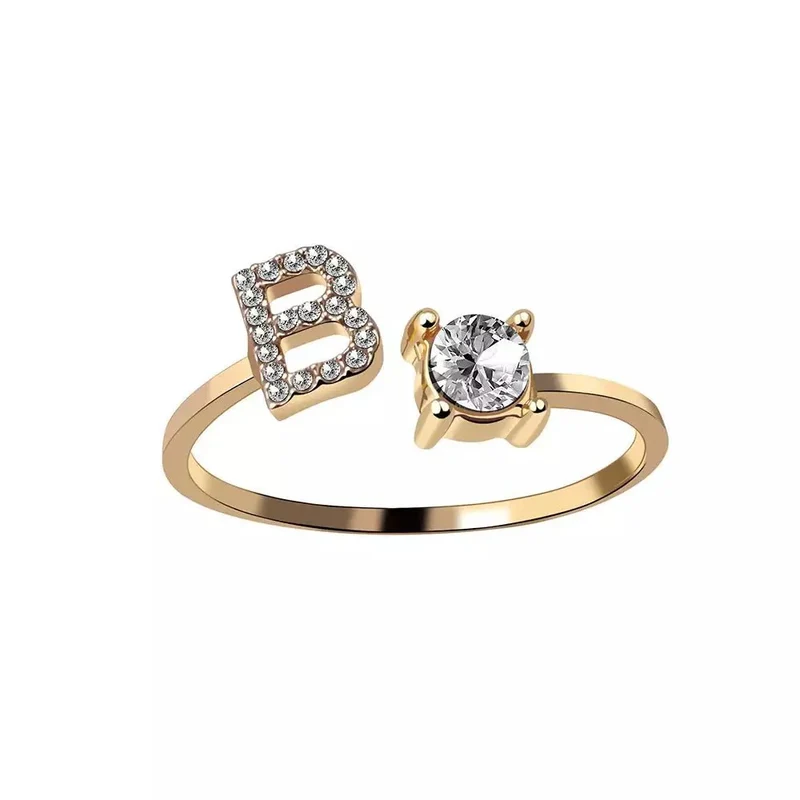 Skanto | Verstellbarer zarter Diamant-Initialenring