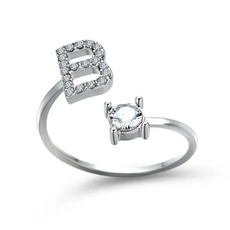Skanto | Verstellbarer zarter Diamant-Initialenring