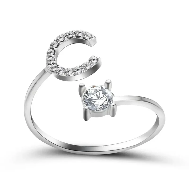Skanto | Verstellbarer zarter Diamant-Initialenring