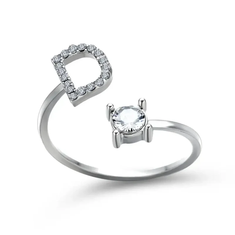 Skanto | Verstellbarer zarter Diamant-Initialenring