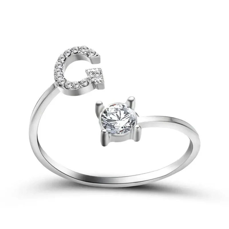 Skanto | Verstellbarer zarter Diamant-Initialenring