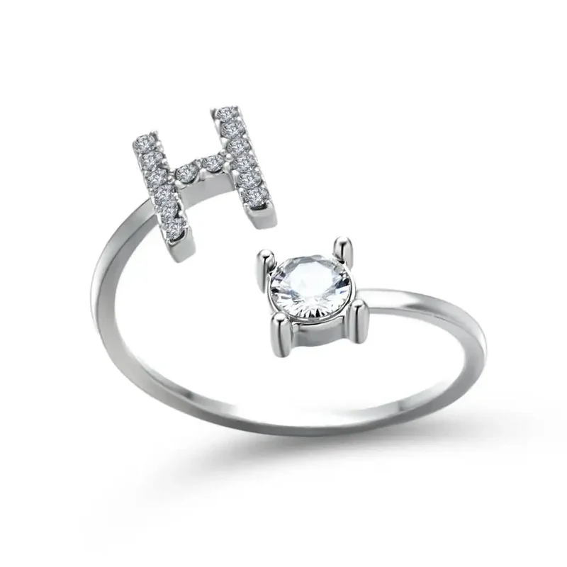 Skanto | Verstellbarer zarter Diamant-Initialenring