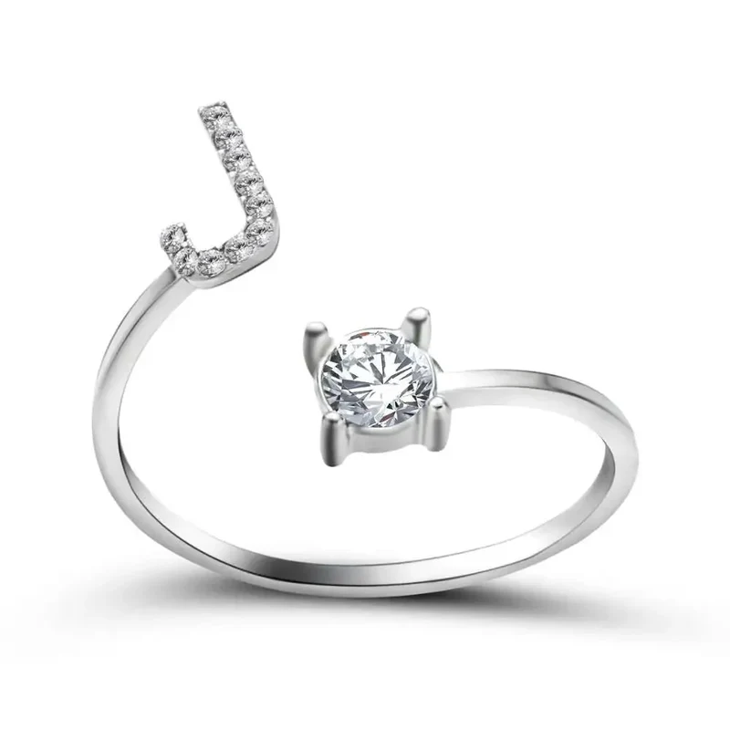 Skanto | Verstellbarer zarter Diamant-Initialenring