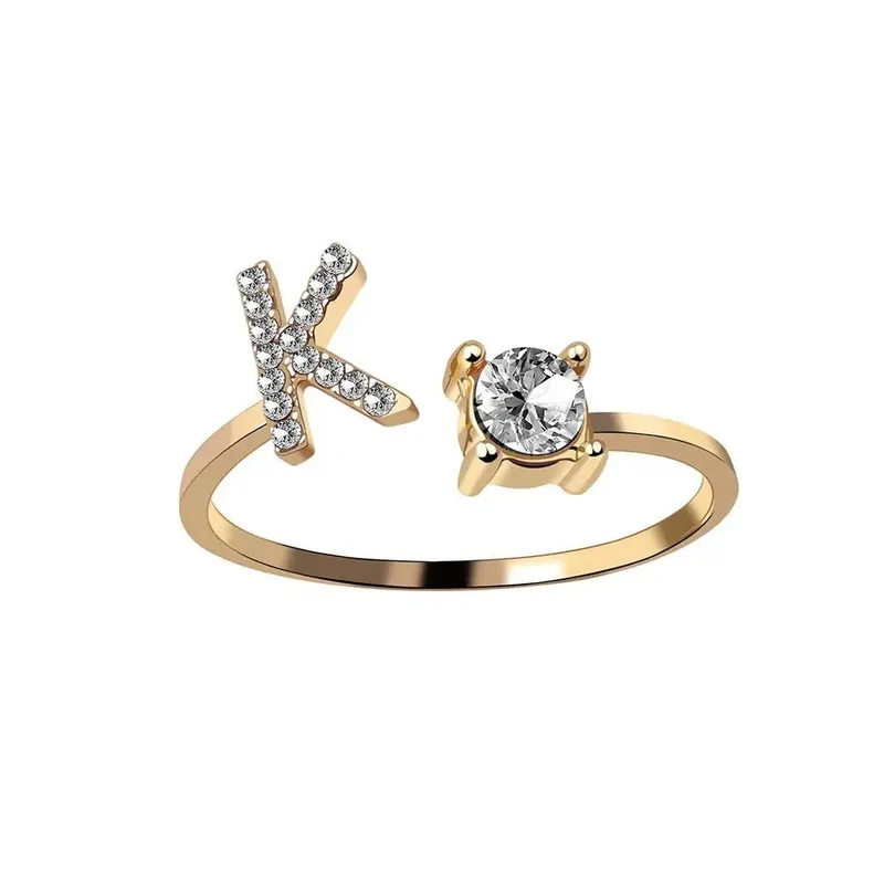 Skanto | Verstellbarer zarter Diamant-Initialenring