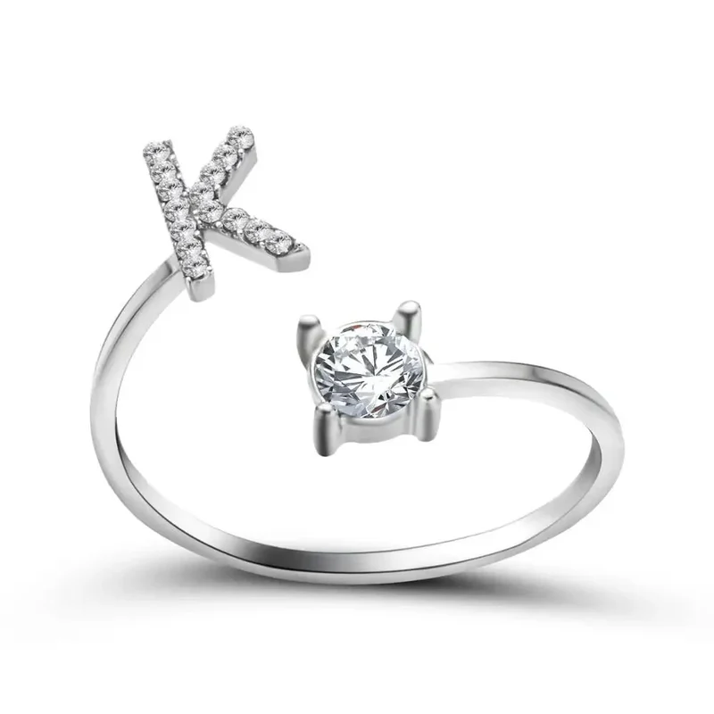 Skanto | Verstellbarer zarter Diamant-Initialenring