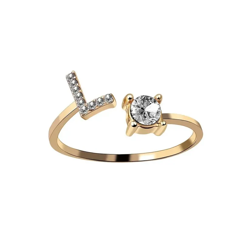 Skanto | Verstellbarer zarter Diamant-Initialenring
