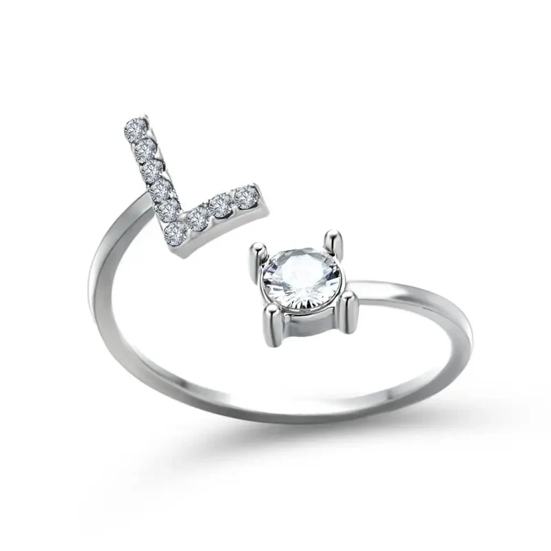 Skanto | Verstellbarer zarter Diamant-Initialenring