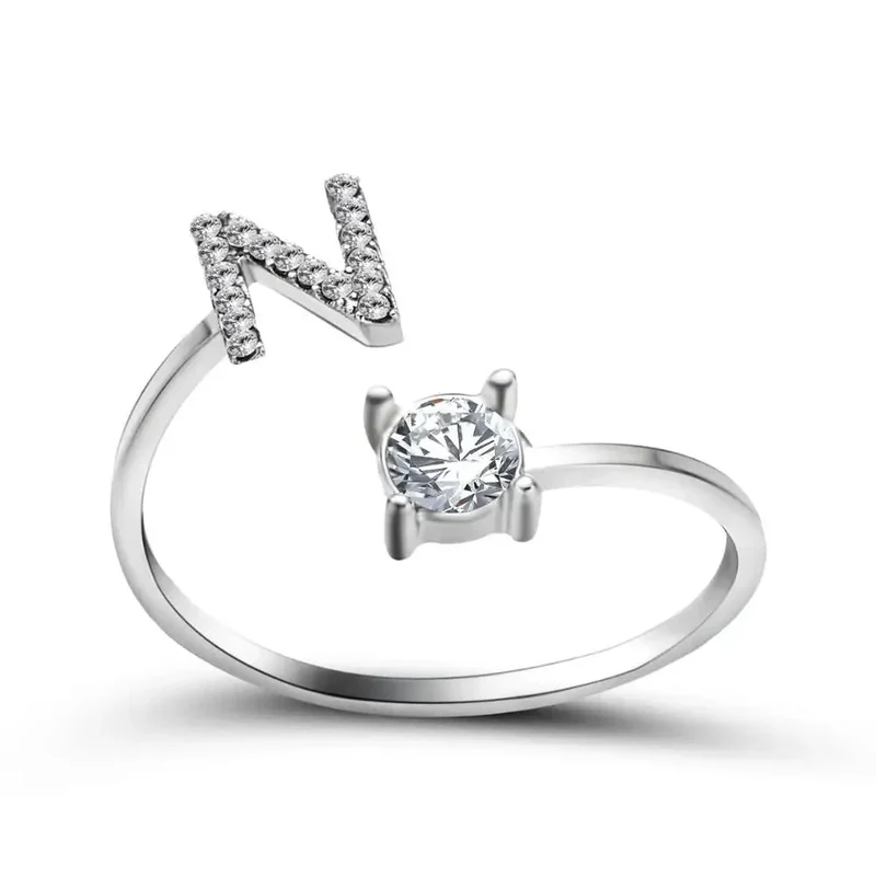 Skanto | Verstellbarer zarter Diamant-Initialenring