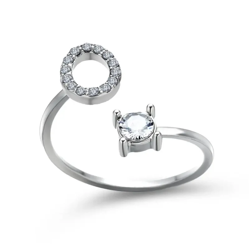 Skanto | Verstellbarer zarter Diamant-Initialenring