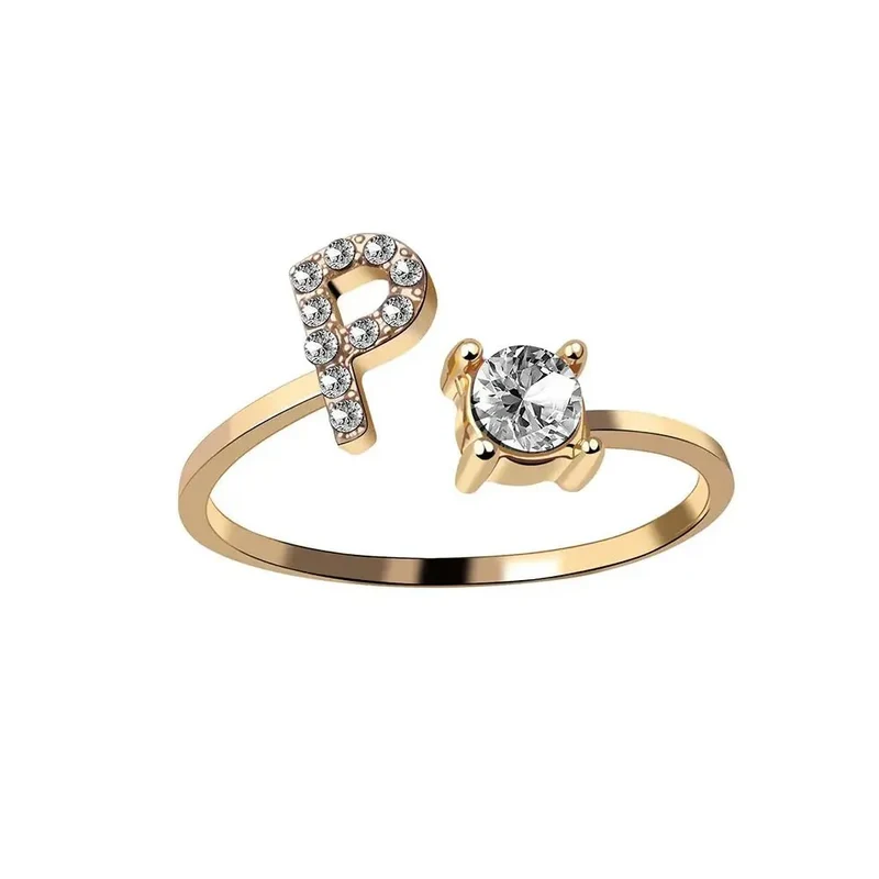 Skanto | Verstellbarer zarter Diamant-Initialenring
