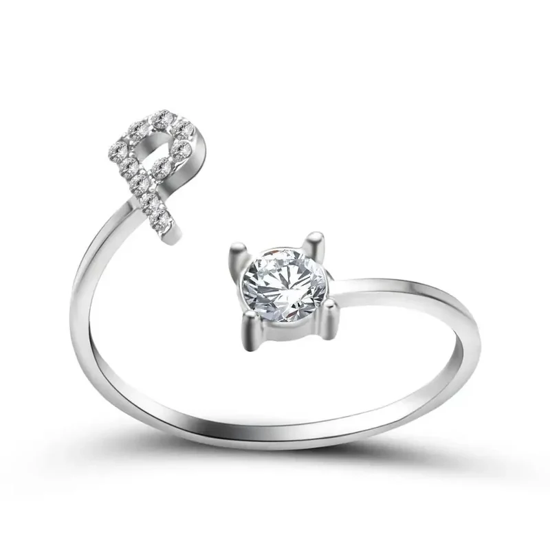 Skanto | Verstellbarer zarter Diamant-Initialenring