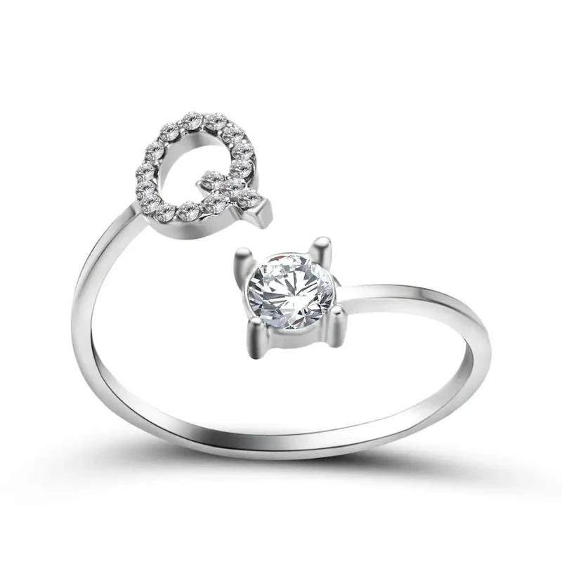 Skanto | Verstellbarer zarter Diamant-Initialenring