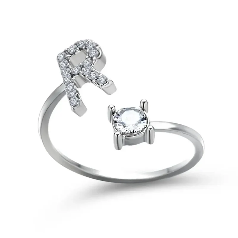 Skanto | Verstellbarer zarter Diamant-Initialenring