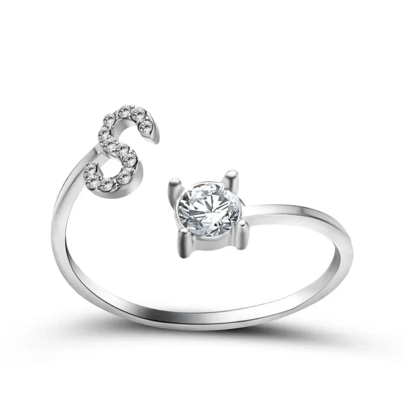 Skanto | Verstellbarer zarter Diamant-Initialenring