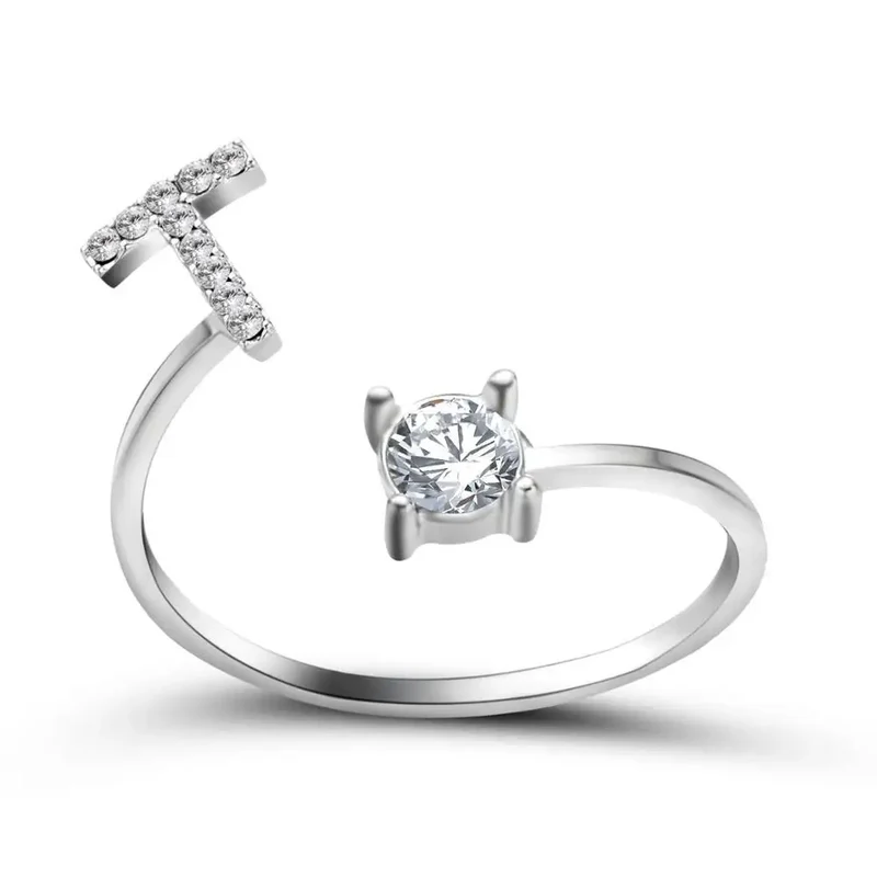 Skanto | Verstellbarer zarter Diamant-Initialenring