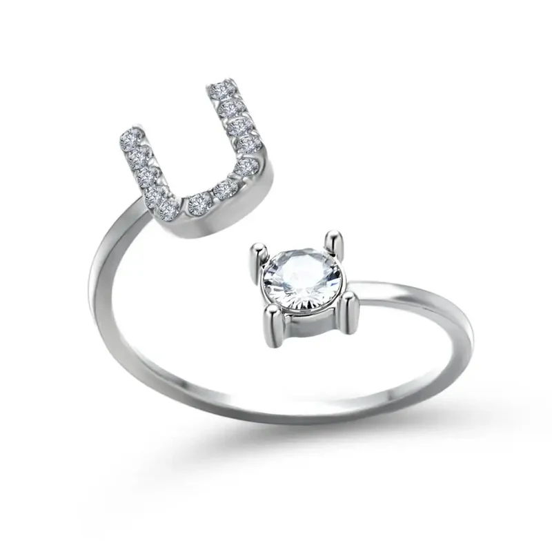 Skanto | Verstellbarer zarter Diamant-Initialenring