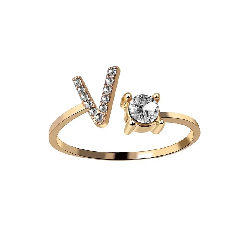 Skanto | Verstellbarer zarter Diamant-Initialenring