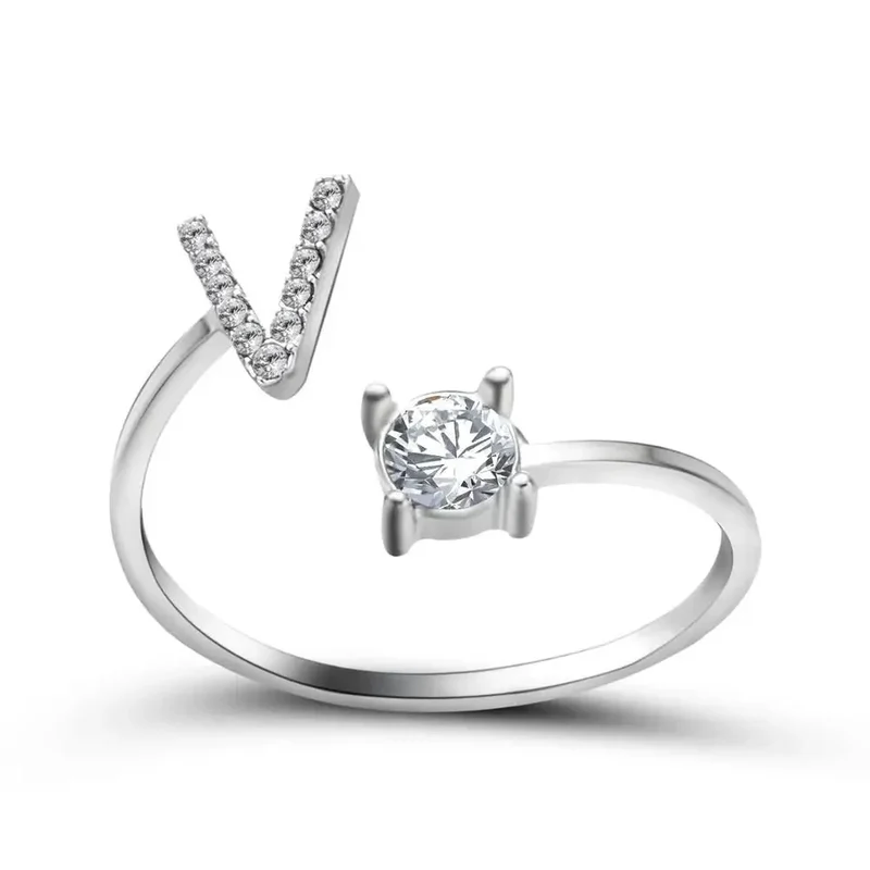 Skanto | Verstellbarer zarter Diamant-Initialenring