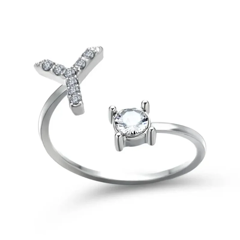 Skanto | Verstellbarer zarter Diamant-Initialenring