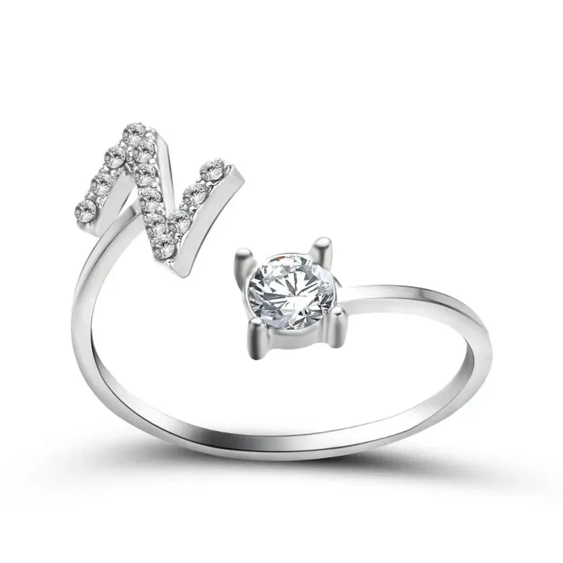 Skanto | Verstellbarer zarter Diamant-Initialenring