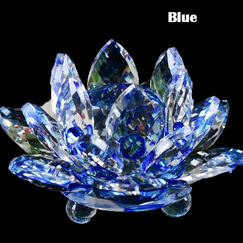 Skanto | 80mm Quarzkristall Lotusblume Handwerk Glas Feng Shui Ornamente Heilkristalle Home Party Wicca Dekoration Yoga Geschenke Souvenir