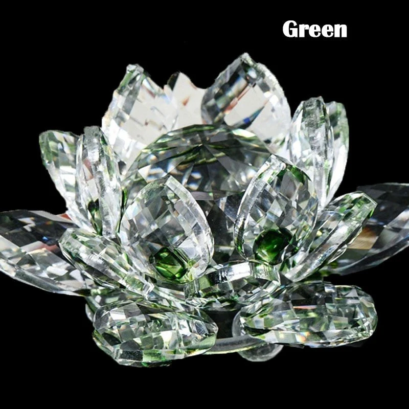 Skanto | 80mm Quarzkristall Lotusblume Handwerk Glas Feng Shui Ornamente Heilkristalle Home Party Wicca Dekoration Yoga Geschenke Souvenir