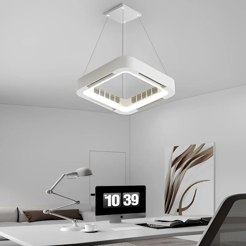 Skanto | Moderner blattloser Deckenventilator mit LED-Beleuchtung und Kronleuchter