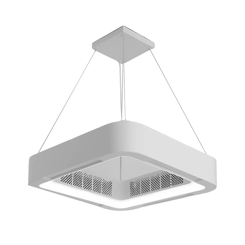 Skanto | Moderner blattloser Deckenventilator mit LED-Beleuchtung und Kronleuchter