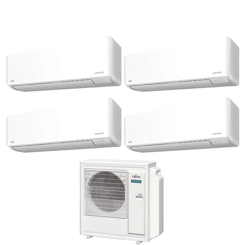 Climatiseur quadri-split inverter Fujitsu série KM AIRSTAGE 7+7+7+14 avec AOEG30KBTA4 R-32 Wi-Fi intégré 7000+7000+7000+14000