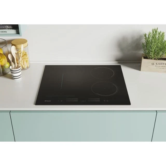 Piano Cottura a Induzione Candy CMC644TP 4 Zone in Vetroceramica Nero (LxP): 59x52 FlexZone Touch Limitatore Potenza Sicurezza Bambino