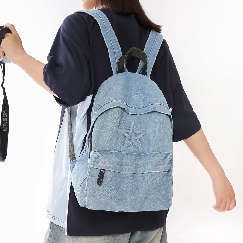 Stylische Lässige Denim-Rucksack Karnz
