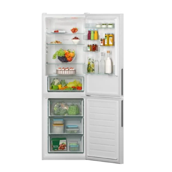 Réfrigérateur combiné Candy Fresco CCE3T618FW (H 185 x L 59,5 x P 65,8 cm) Classe F 342 litres Blanc Connectivité et contenu supplémentaires Fonctions Super Cool et Super Freeze