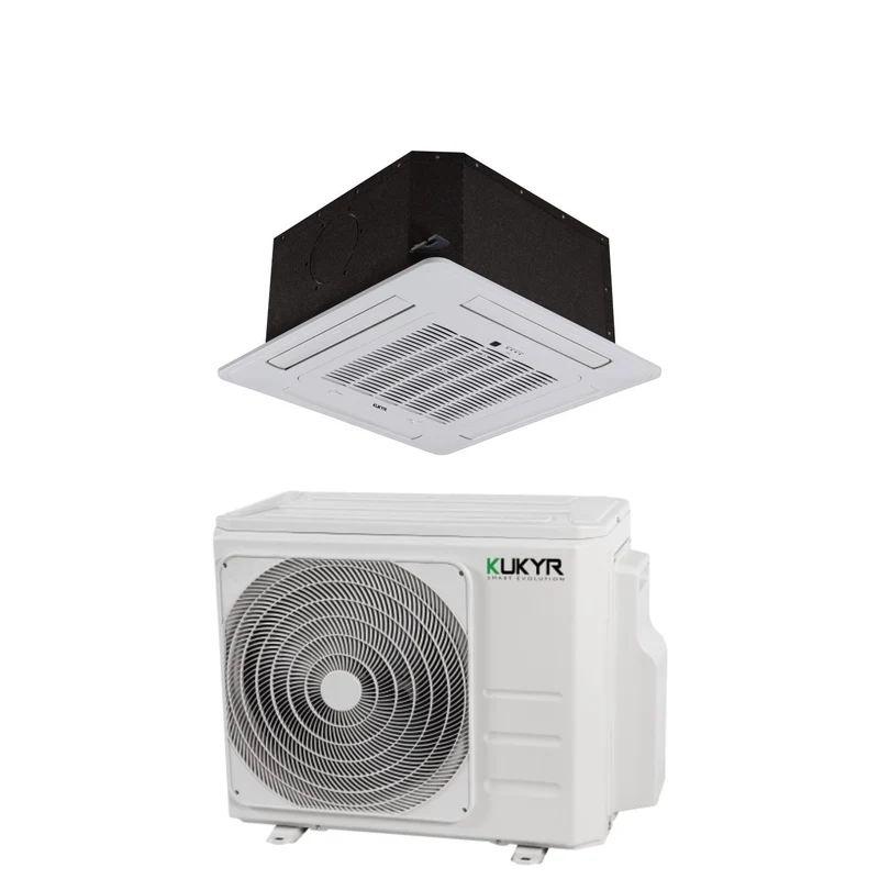 Climatiseur cassette Kukyr 60x60 Inverter 18000 BTU R-32 avec Wi-Fi en option, télécommande et grille incluses