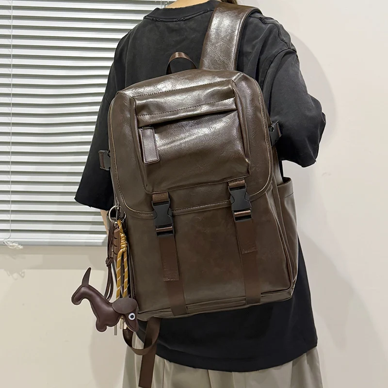 Strukturierter Leder-Rucksack Karnz