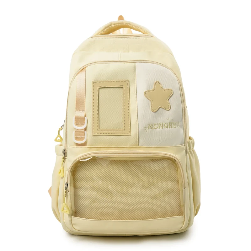 Strukturierter Casual-Rucksack mit transparentem Fach Karnz