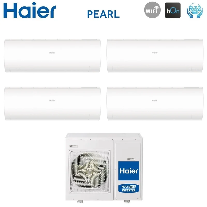 Climatiseur Haier Quadri Split Inverter PEARL Series 7+7+7+18 avec 4U75S2SR5FA R-32 et Wi-Fi intégré 7000+7000+7000+18000