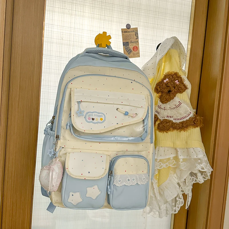 Multi-Pocket-Casual-Rucksack mit transparentem Fenster Karnz